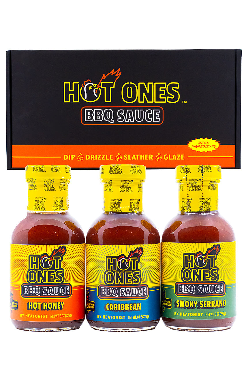 Hot Ones BBQ Trio Pack (Hot Honey / Caribbean / Smoked Serrano) W1